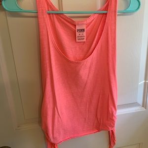Pink tie tank top. Perfect for a bathing suit cover up. Size XS